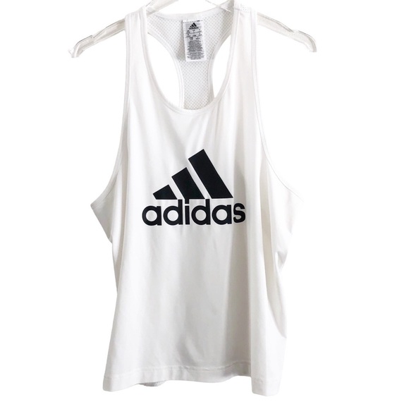 Adidas Racerback Tank Mesh Back White Large - Picture 1 of 7